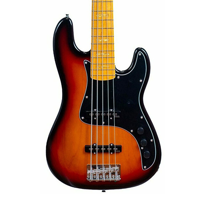 Markbass MB GV 5 Gloxy Serisi Akçaağaç Klavye 3-Ton Sunburst 5 Telli Bas Gitar